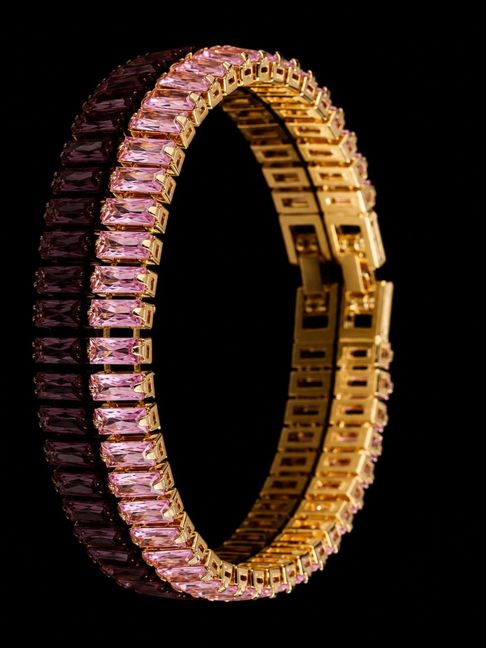 Pink crystal tennis bracelet